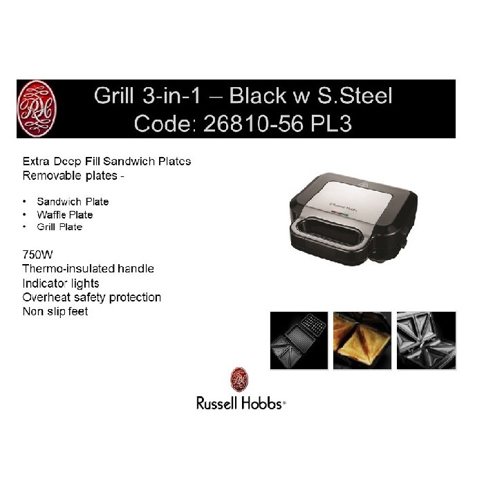 small-appliances/sandwich-toasters-grills/russell-hobbs-sandwich-maker-3in1-2-slice-black